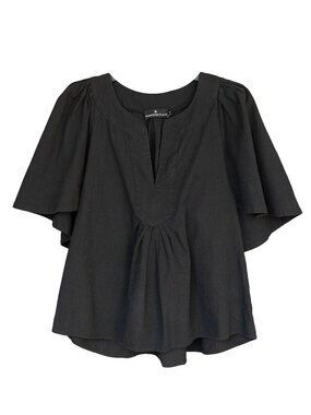 Pomander Place Finley Top Black Goth Vamp Romance Girly 100% Cotton blouse